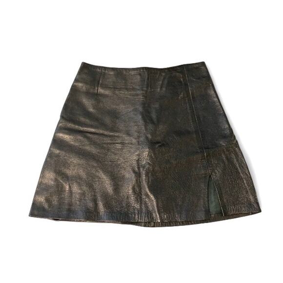 Cache Dresses & Skirts - Cache Vintage Y2K Black Leather Mini Skirt 90s XS Classic Staple